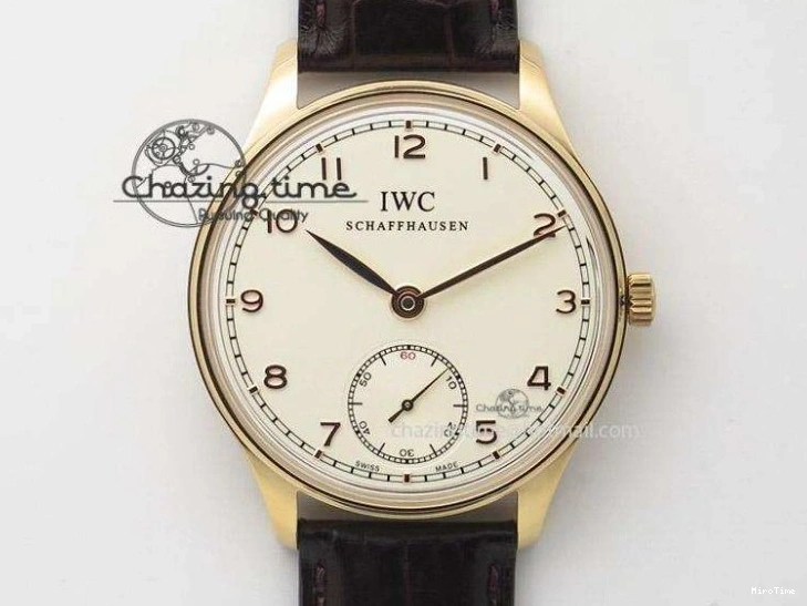 MIROTIME 1219 Portuguese IW3714 Diam ZF V2 1:1 Best Edition White Dial RG Numbers On Brown Leather Strap A79350 (Slim Movement) Fashionable 7246